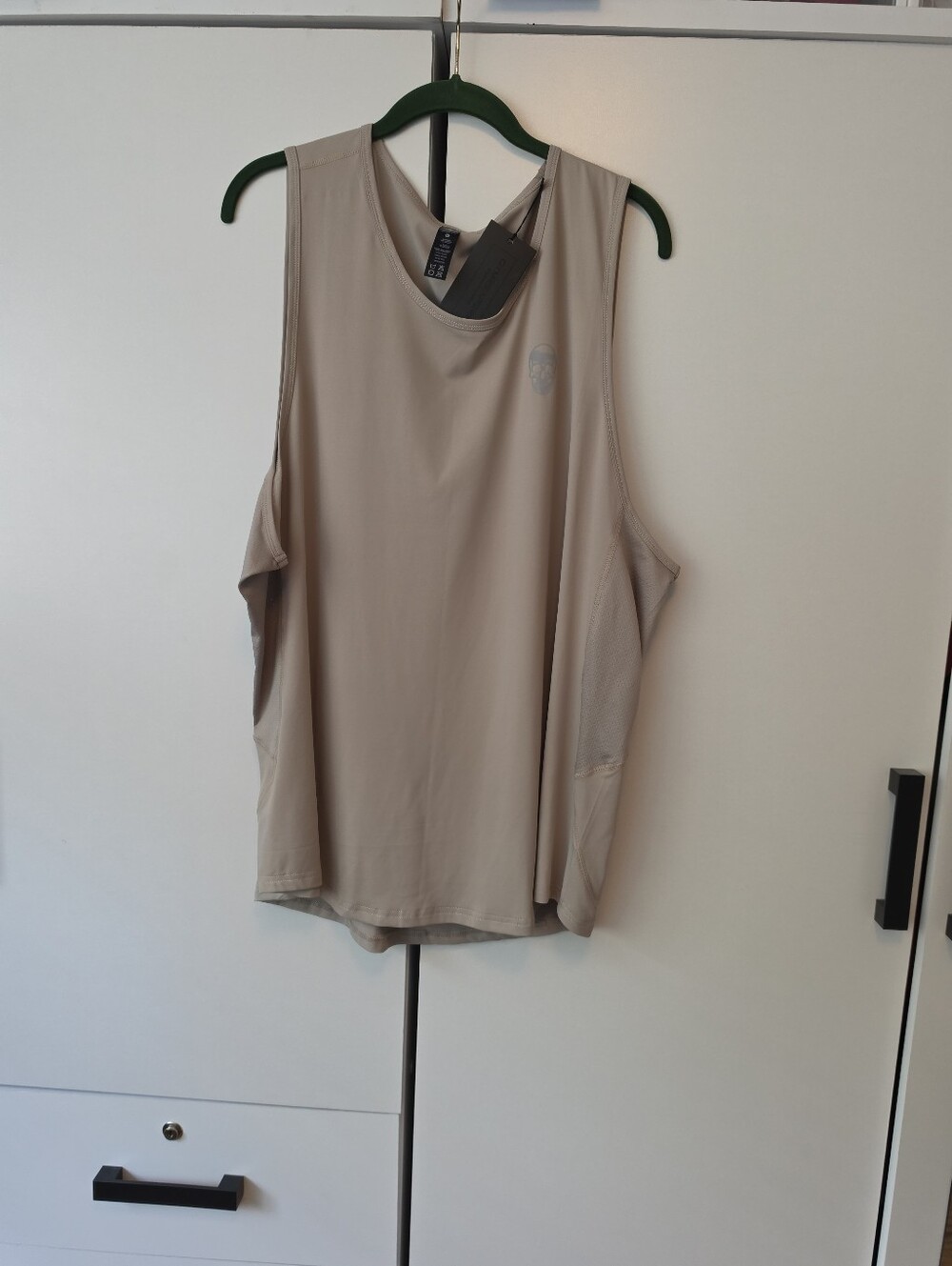 GymReapers NWT XL Cotton/poly Sleeveless Tank Top - Beige